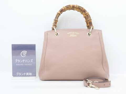 グッチ バンブー 336032 レザー スモールショッパー ショルダーバッグ