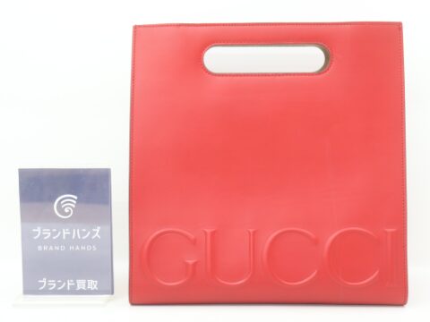 グッチ ロゴ レザー レッド 409380 ハンドバッグ