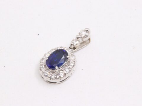 サファイア S0.71ct K18WG ダイヤモンド トップ