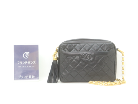 シャネル ラムスキン フリンジ ビジューチェーン ショルダーバッグ