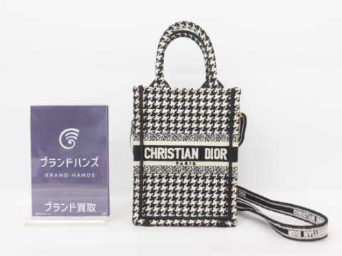ディオール 千鳥 キャンバス ホワイト ブラック 2WAYミニバッグ