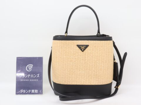 プラダ パニエ ミディアム ストロー 1BA212